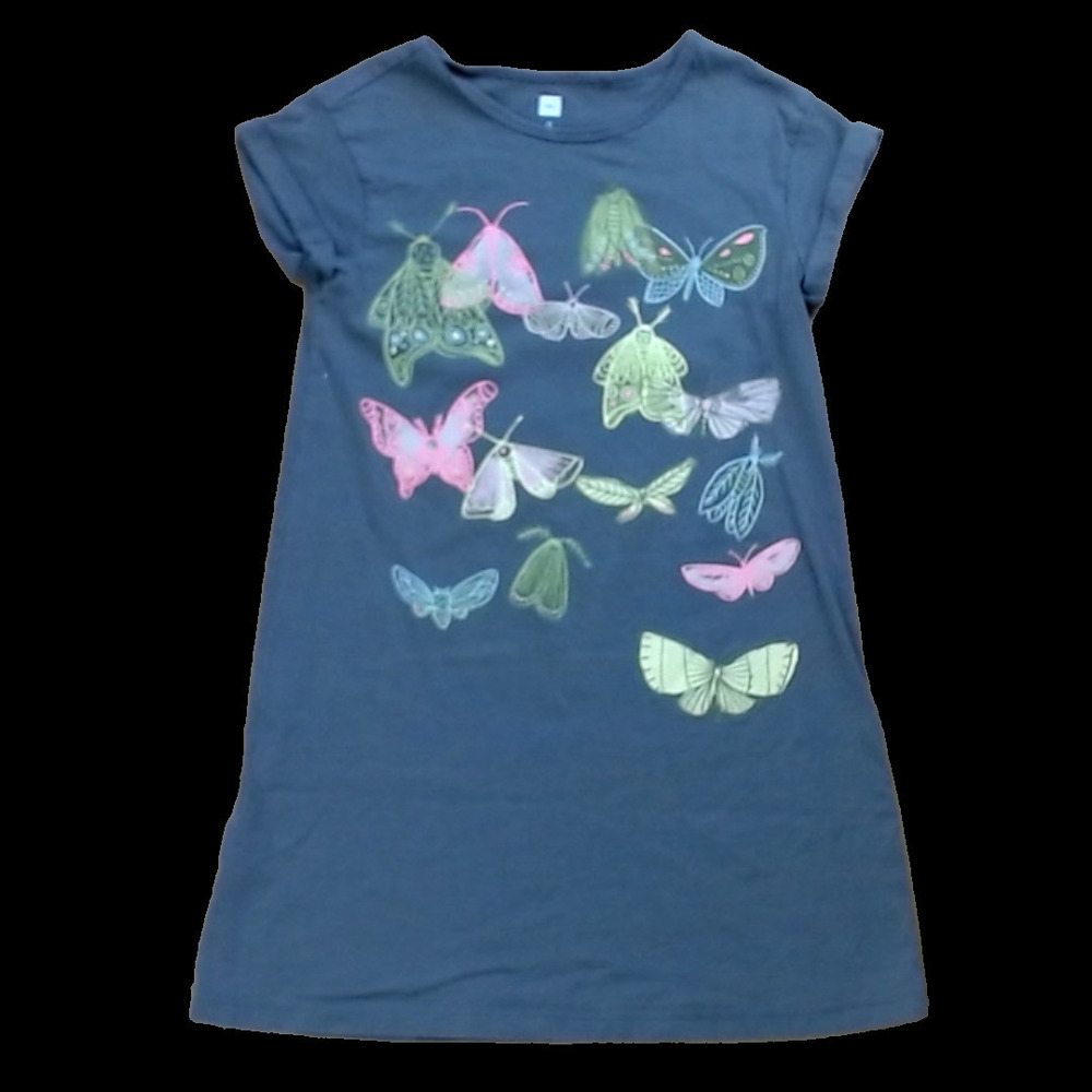 Tea Collection Girls Gray Butterflies Dress size: 6T